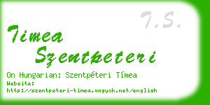 timea szentpeteri business card